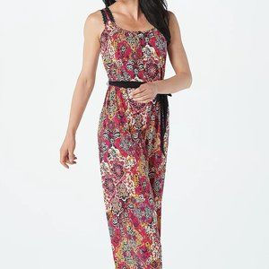 L Susan Graver Petite Print Liquid Knit Jumpsuit